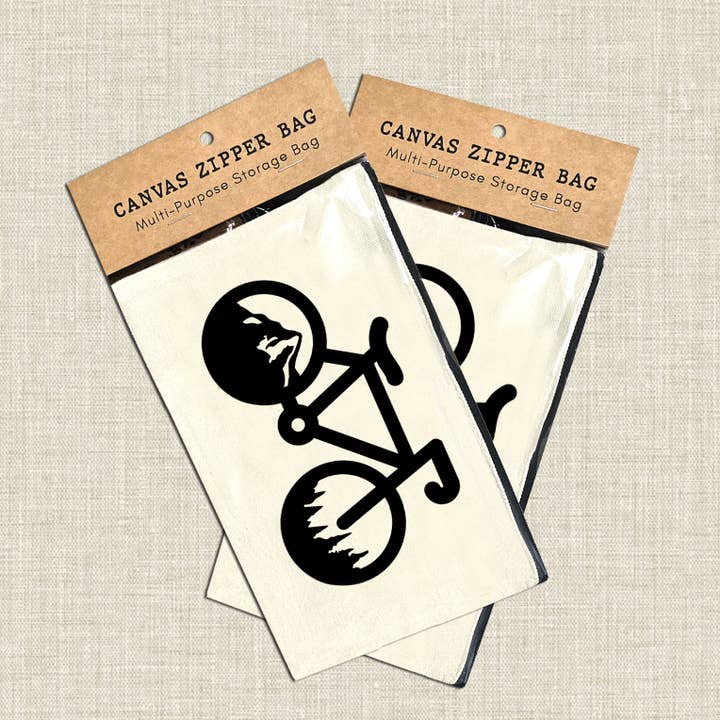 Coastal Creators of Connecticut - Wholesale Pouch - Unisex - Mountain Bike Multi-Use Canvas Zipper Travel Bag (Packaged)1