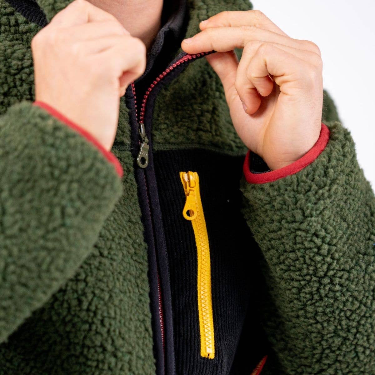 BILLYBELT - Venta al por mayor Chaqueta - Unisex - Sherpa mixta con cremallera color caqui3