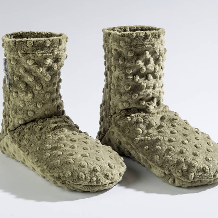 Spa Booties - Eucalyptus Green Dot for wholesale by Sonoma Lavender