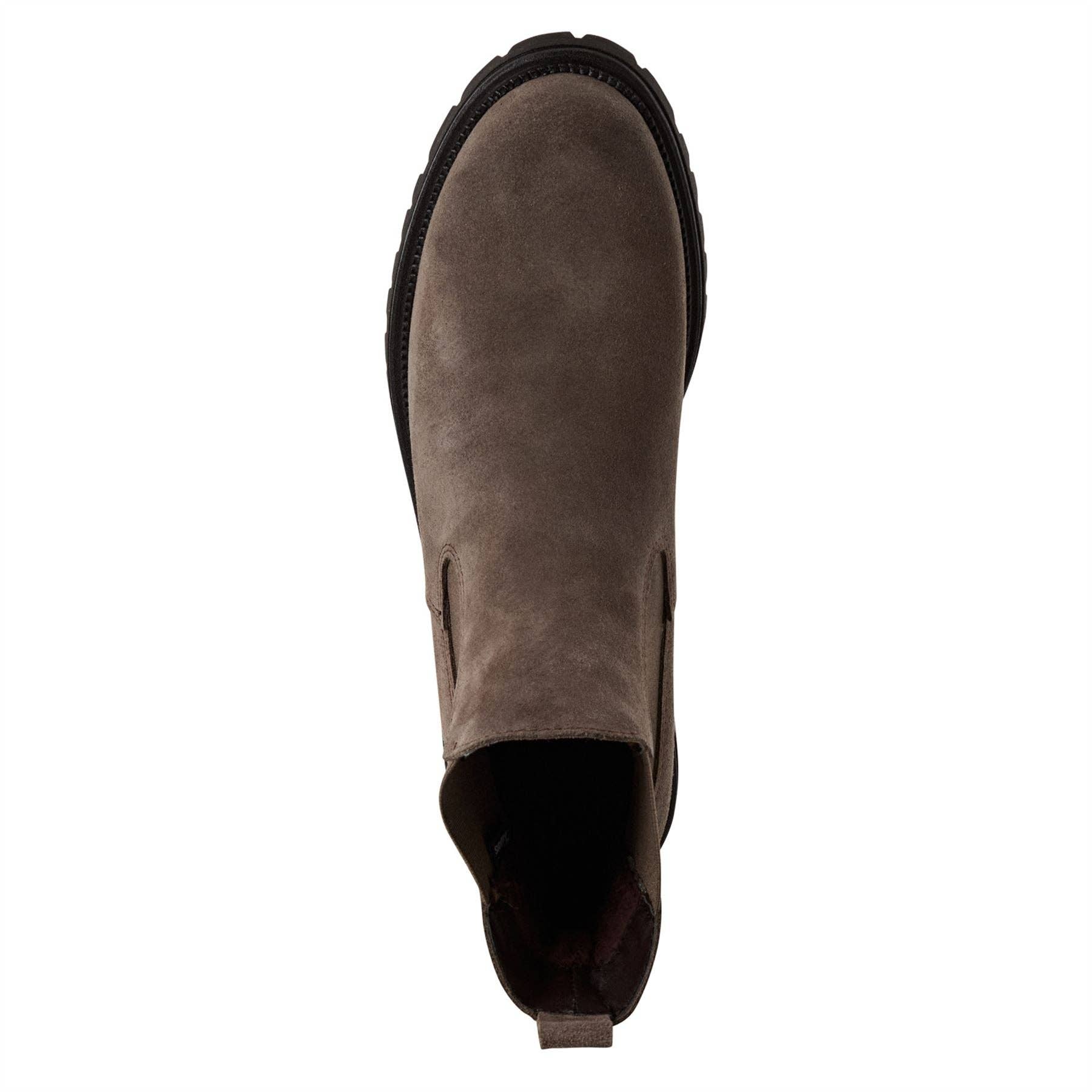 Tamaris Womens Taupe Brown Leather Classic High Chelsea Ankle Boots for wholesale on Faire4