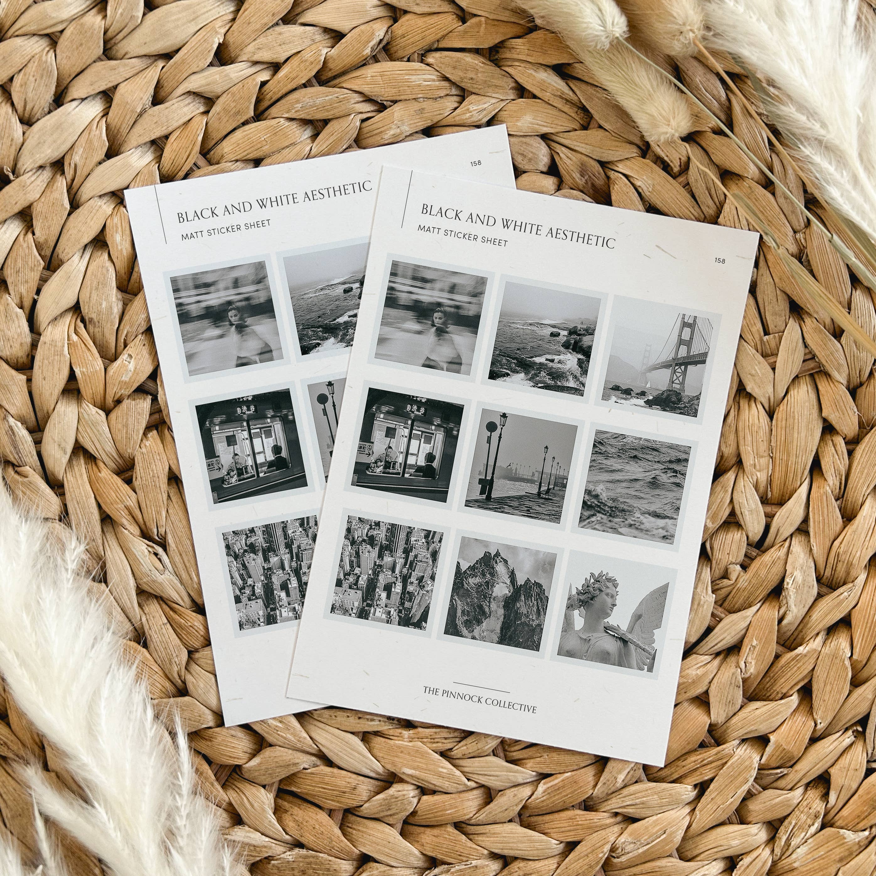 The Pinnock Collective – wholesale Sticker – Black and white Themed Sticker Sheet1