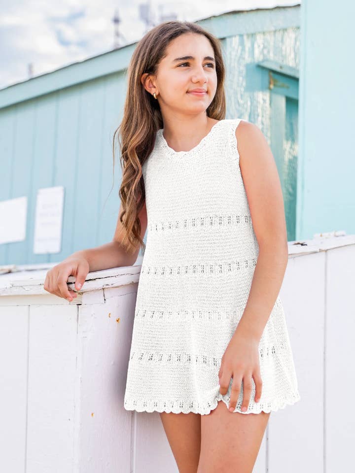 Cali Crochet Flare Summer Dress - White for wholesale by Limeapple