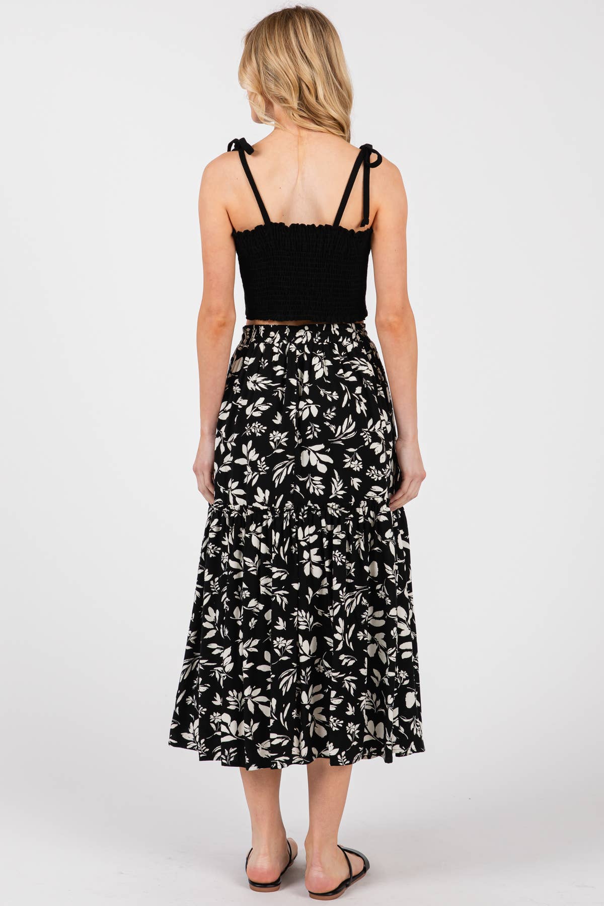 Final Touch – Engroshandel Nederdel - Dame – Printet lagdelt midinederdel med slids - VS308616