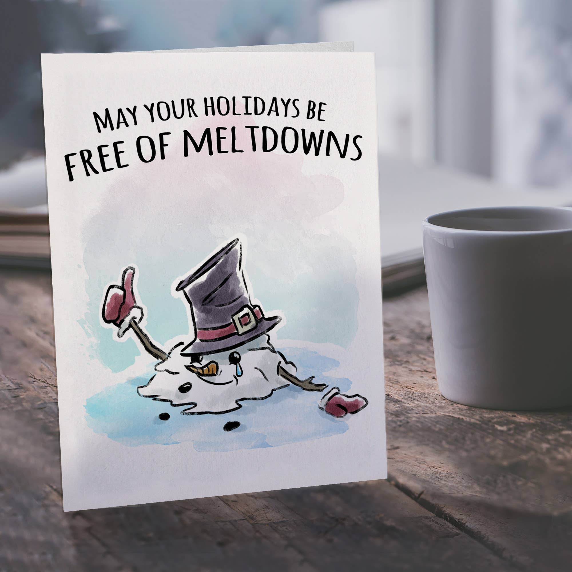 Aaron Millard Illustration – Großhandel Weihnachtskarte – „Free of Meltdowns“ - Lustige Weihnachtskarte für Moms Millenia2