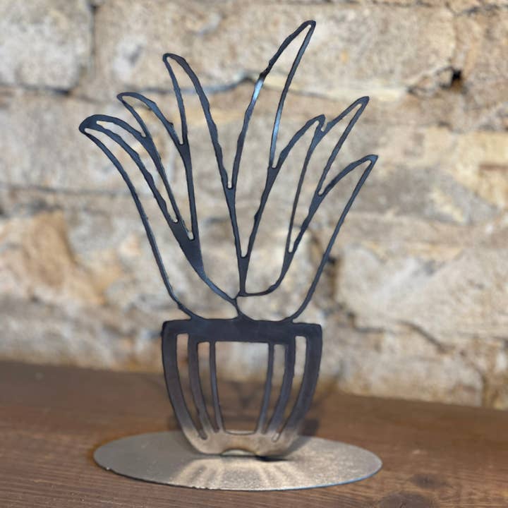 608 The Factory - Wholesale Decorative Tabletop Object - S/3 Potted Succulent Metal Stand - 608 The Factory