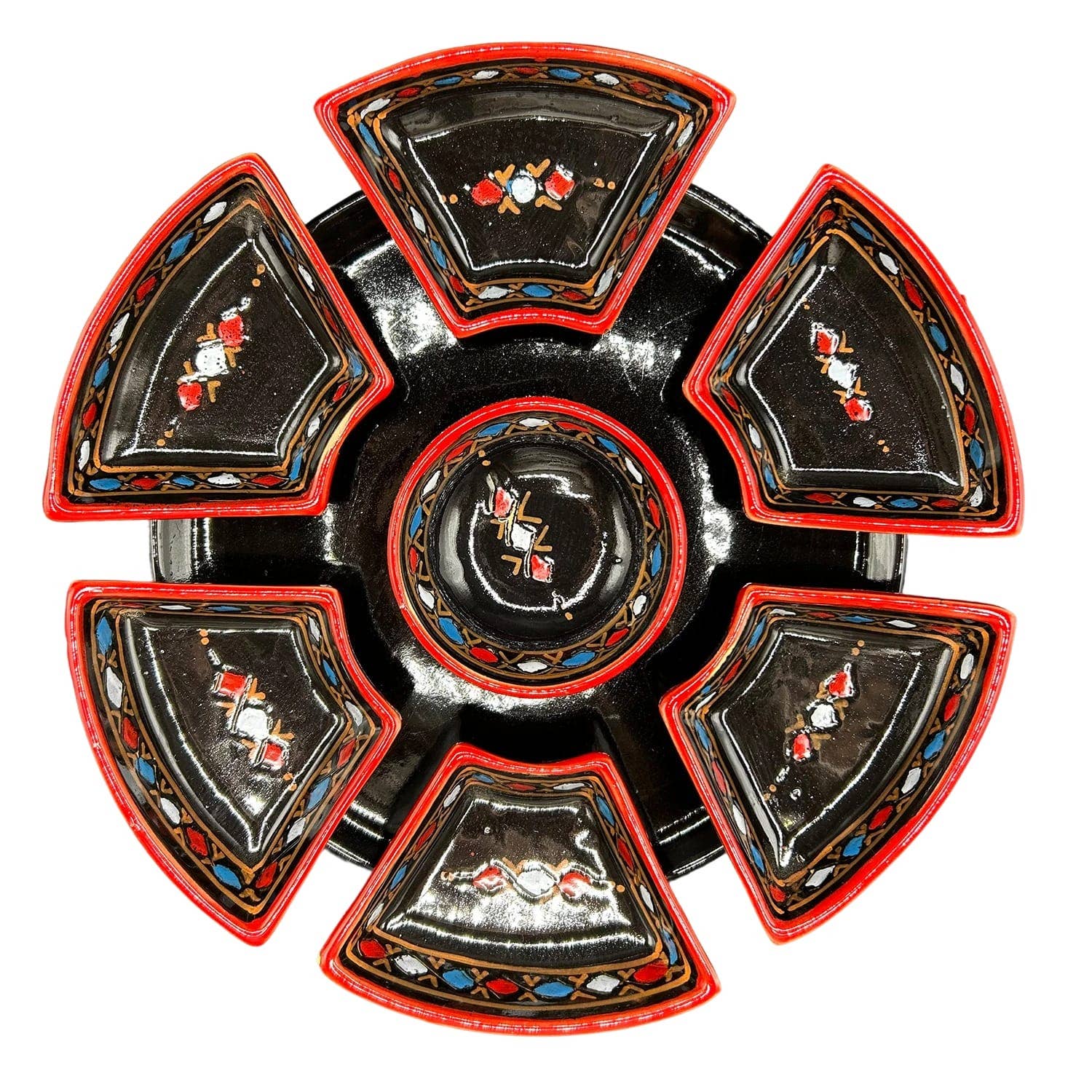 Etnico del Mondo - Wholesale Appetizer Serveware - Round Appetizer Dish in Hand-Painted Tunisian Ceramic #45