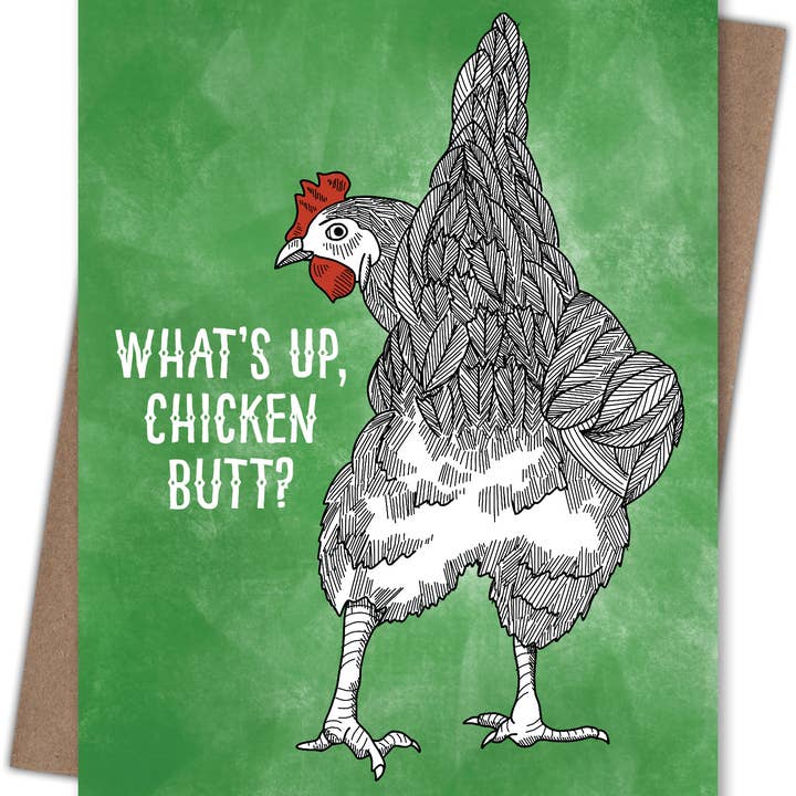 Waterknot - Wholesale Gewone wenskaart - Chicken Butt-kaart1