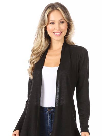 Chris & Carol Apparel - Wholesale Cardigan - Women's - SOLID KNIT CARDIGAN - A3147-NEWFABRIC0