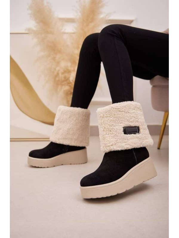 SWEET MAGIC SHOES & BAGS - Wholesale Boots - Women's - HIGH-SOLE SUEDE BOOT WITH FUR INSIDE2