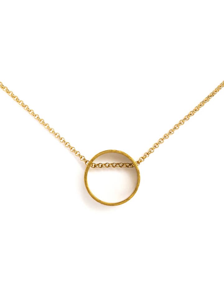 Flytande cirkel på guld kedja halsband för wholesale av Collarbone Jewelry