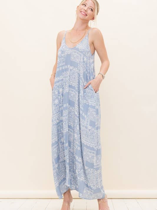 Ärmelloses Maxikleid aus Viskose mit Riemenverstellung für den Großhandel von STYLE RACK