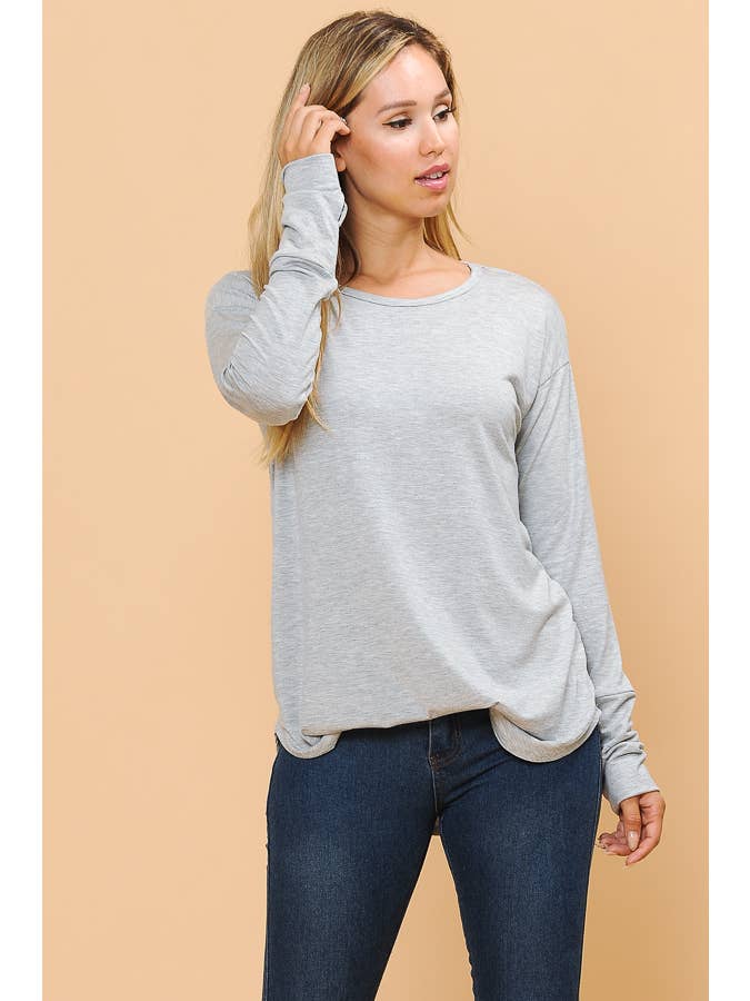 Burgundy Apparel - Wholesale Tunic - Women's - LONG SLEEVE TOP WITH THUMB HOLE13