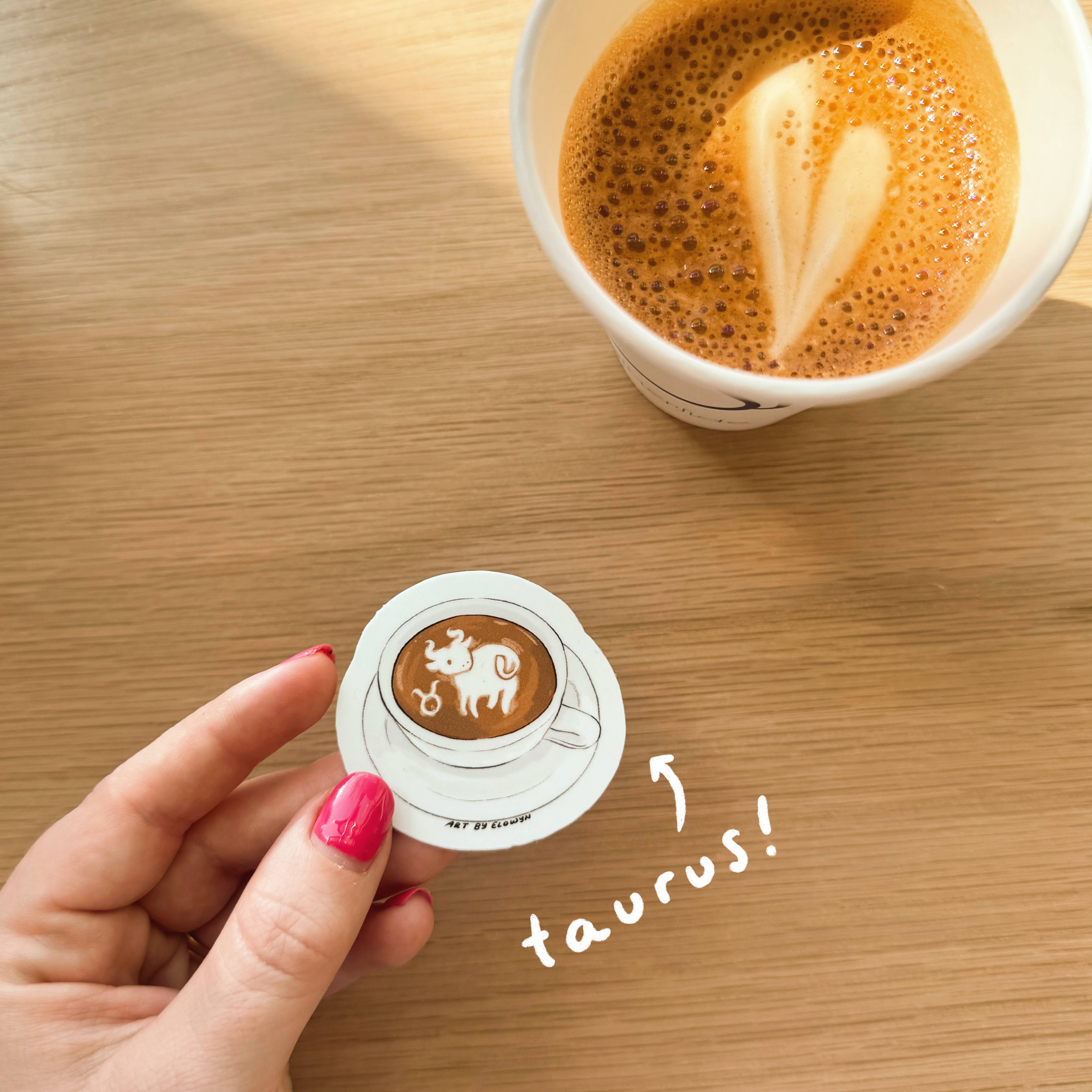 Art By Elowyn - Wholesale Sticker - Mini Zodiac Koffiekop Latte Art Stickers10