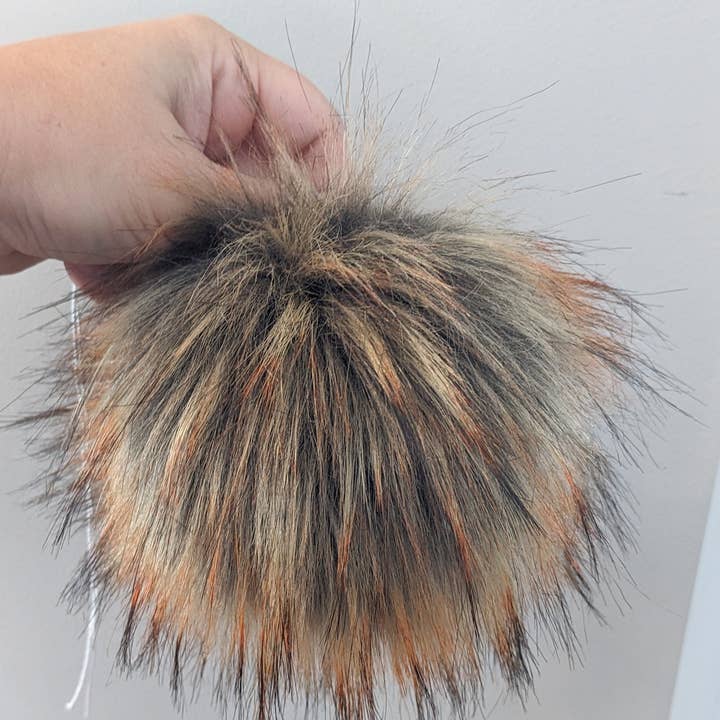 CountryStixCo - Wholesale Pom Poms - 7" Detachable Faux Fur Pom - Fall Orange1
