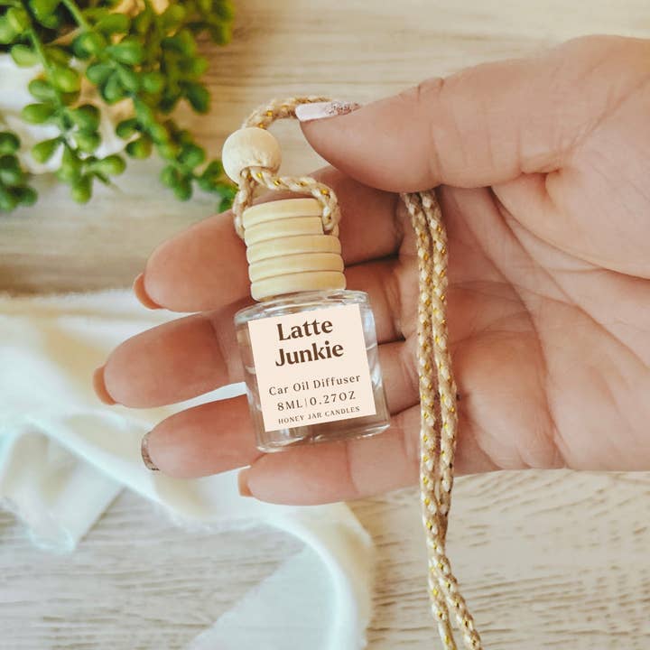 Honey Jar Creations - Vente Désodorisant pour voiture – unisexe - Diffuseurs de Voiture Suspendus | Latte Junkie | Fabriqué aux États-Unis1