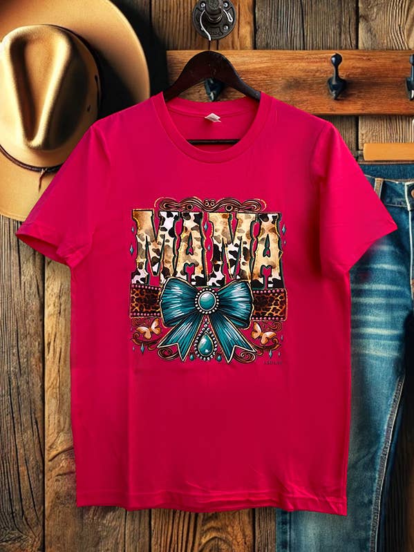 L&B Life - Wholesale T-Shirt (Graphic) - Women's - BC DTF MAMA COWHIDETEES, TSHIRTS, T-SHIRTS,