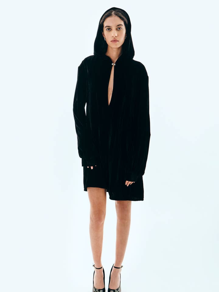 VESTIDO CAPUZ DE VELOUDO por atacado de Brand U