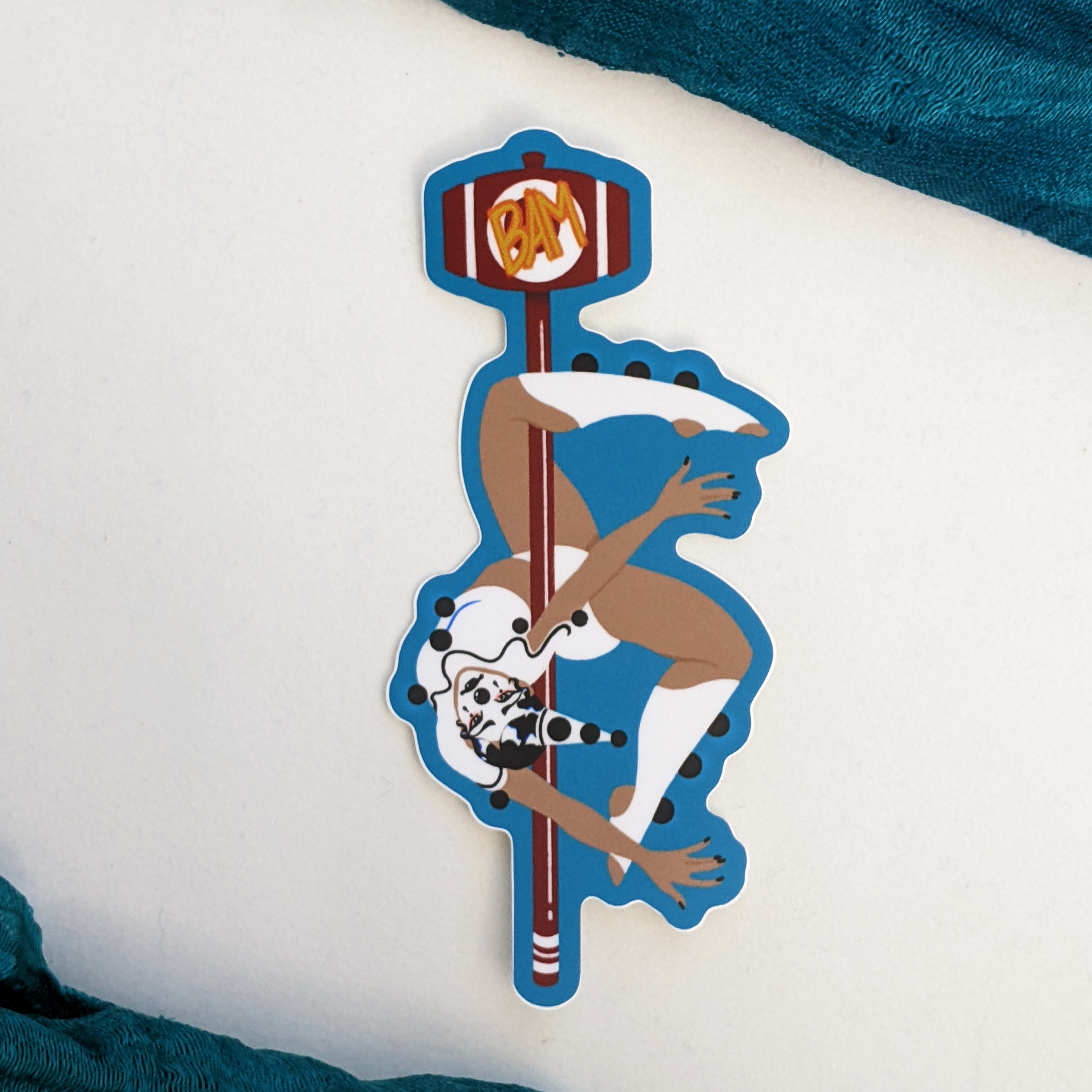 Amy in the Aether Art - Wholesale Sticker - Pierrot - Commedia dell'Arte Pole Dancer Clown Sticker1
