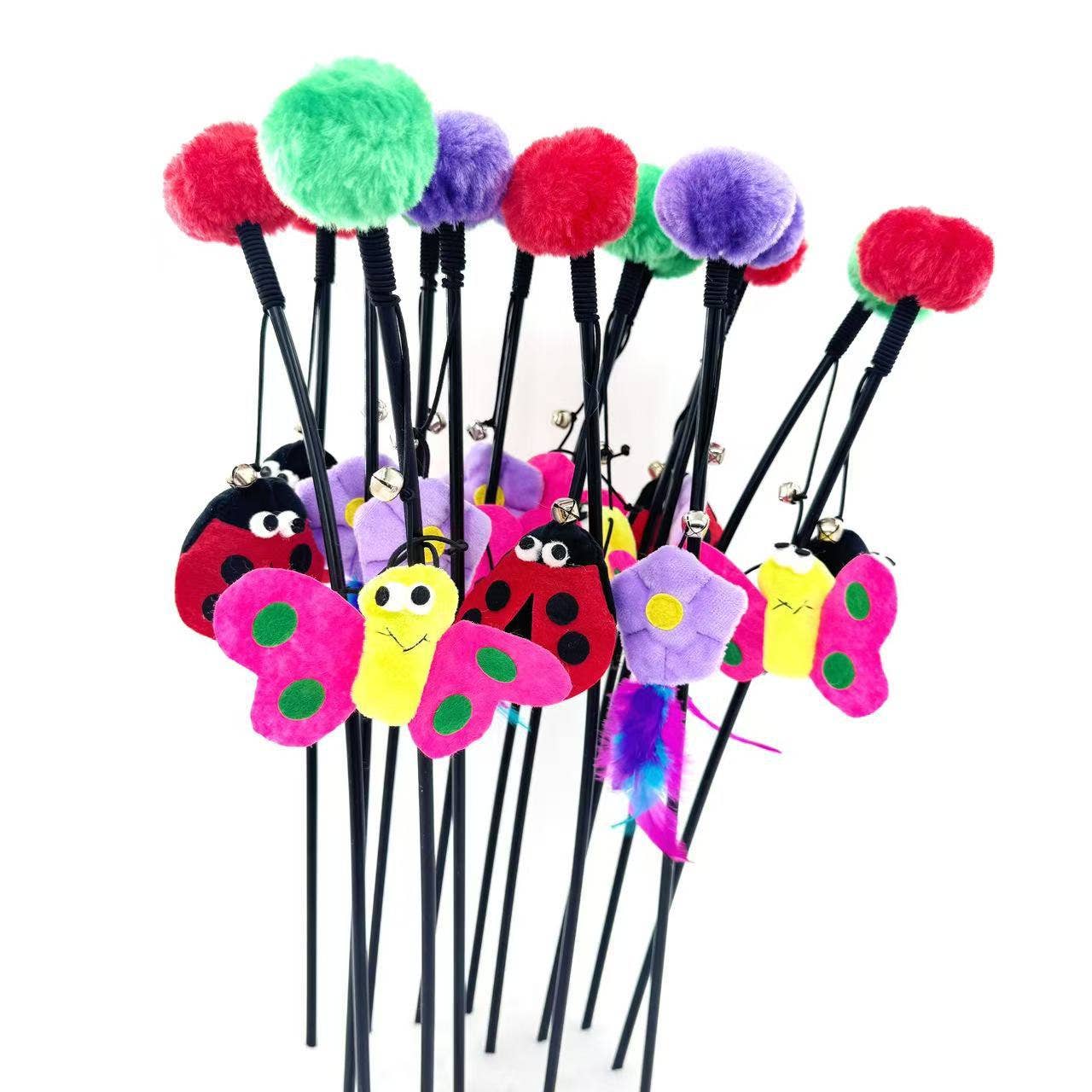 Cheerhunting - Wholesale Pet Toy - Cat - Moo - Flower & Insect Cat Wand Toy3