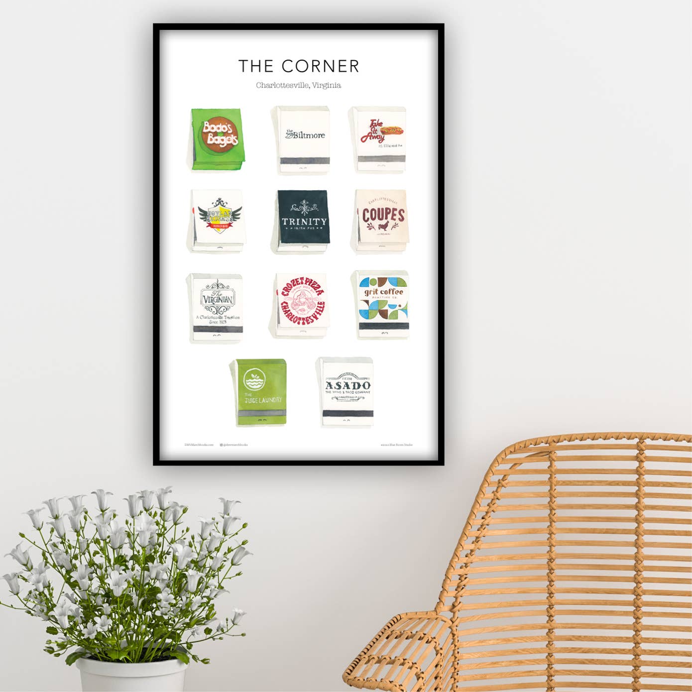 DMV Matchbooks - Wholesale Poster - Matchbook Poster: Charlottesville Virginia1