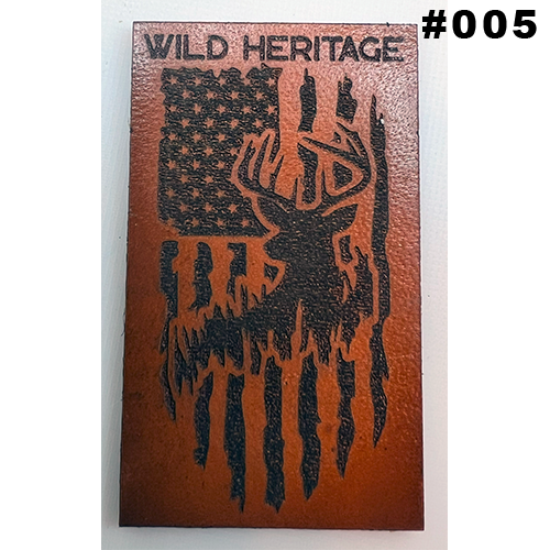 Wild Heritage Apparel - Venta al por mayor Accesorio para sombrero - Hombre - Parche de sombrero de cuero grabado personalizado3