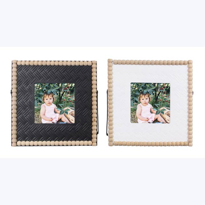 Young's - Wholesale Picture Frame - Wood Beaded 4x4 Frames with Metal Stand, 2-Pack