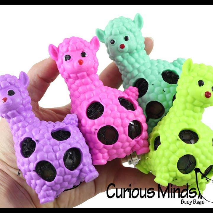 Alpaca Squishy bal met zacht web - fidget speelgoed voor wholesale door Curious Minds Toys
