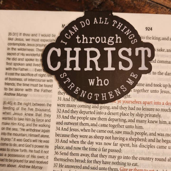 Ik kan alle dingen doen door Christus magnetische bladwijzer voor wholesale door Love Ann Joy Apparel, LLC
