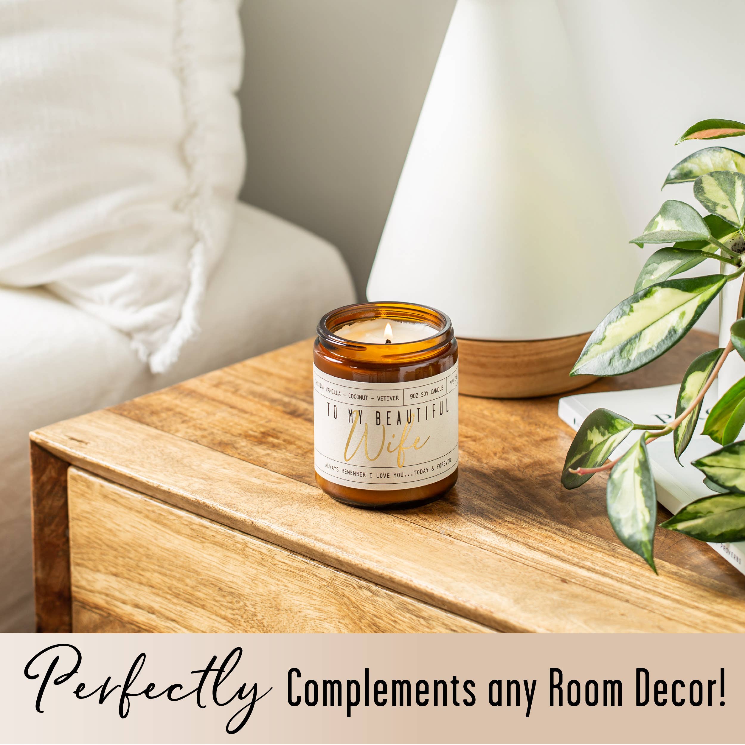 Soy and Sass - Vente Bougie en bocal - À ma belle épouse Bougie - Pot en ambre - 9 oz2