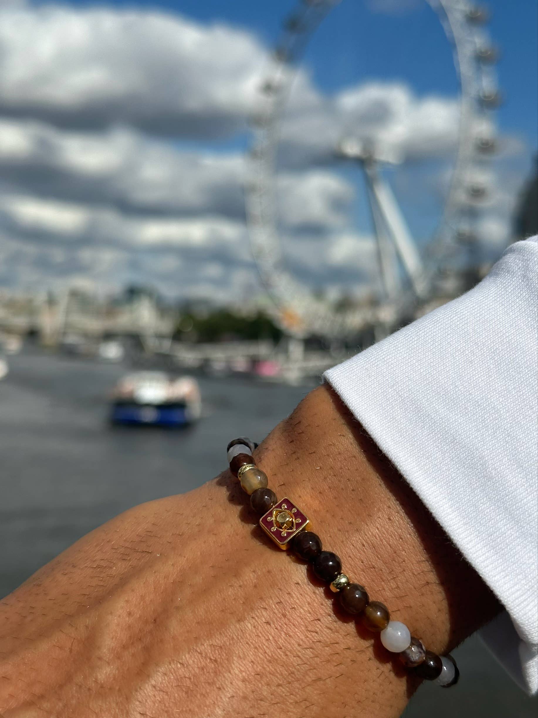 Christina Christi - Wholesale Jewelry - Men's - Agate Beaded Bracelet Men, Evil Eye Beaded Bracelet, Ethnic3