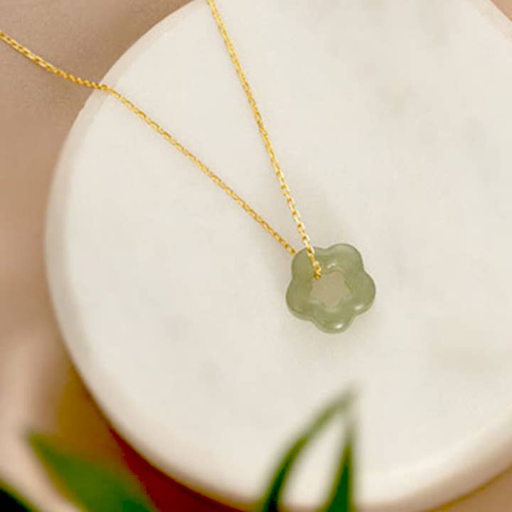 Ashlen - Wholesale Pendant/Charm Necklace - FLOWER JADE NECKLACE