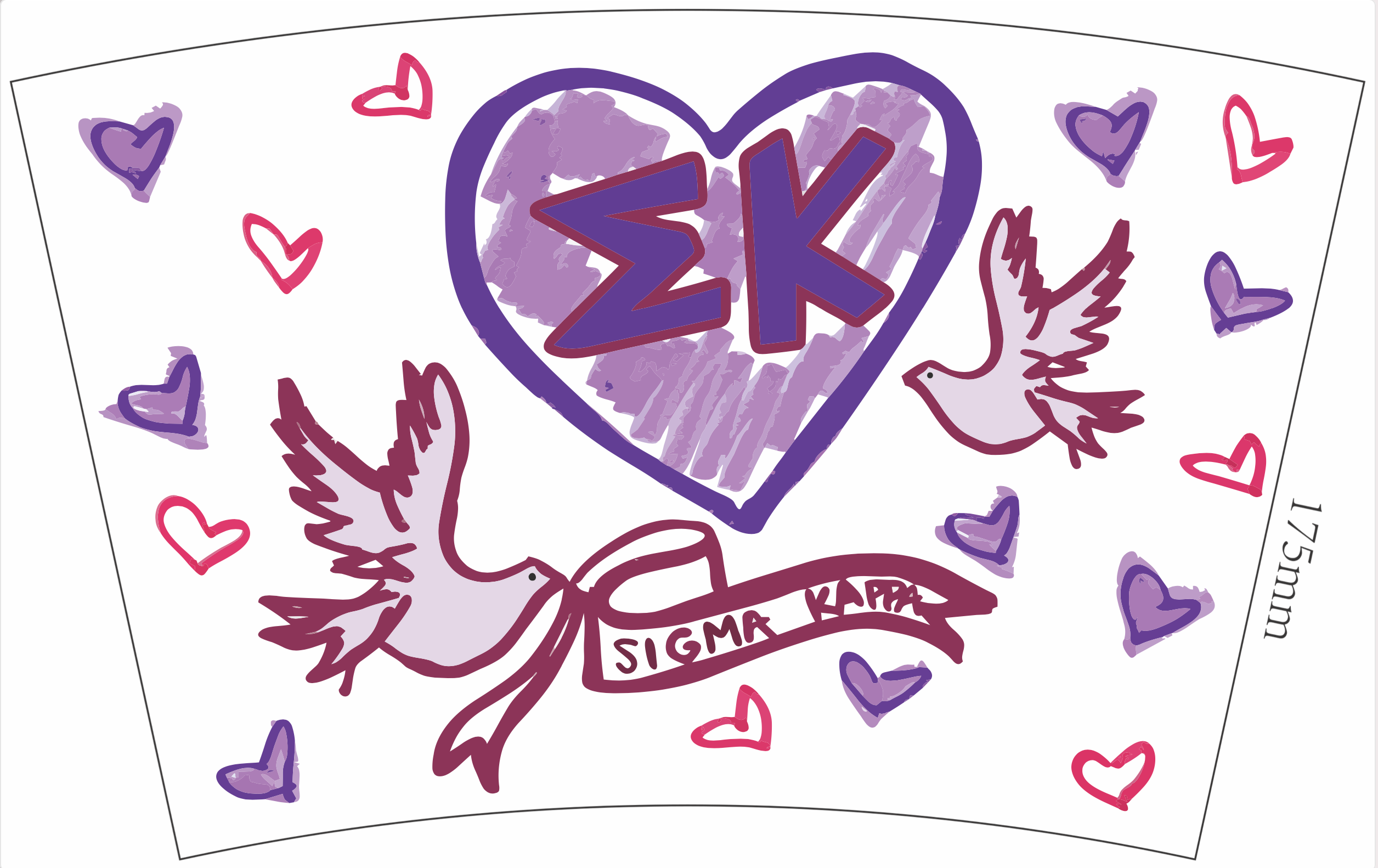 Over The Moon Greek - Wholesale Drinking Glass/Cup - Sorority Marker Cup35