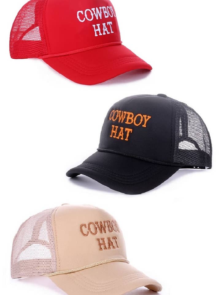 The Cowboy Hat Baseball Mesh Cap for wholesale by Vanilla Monkey
