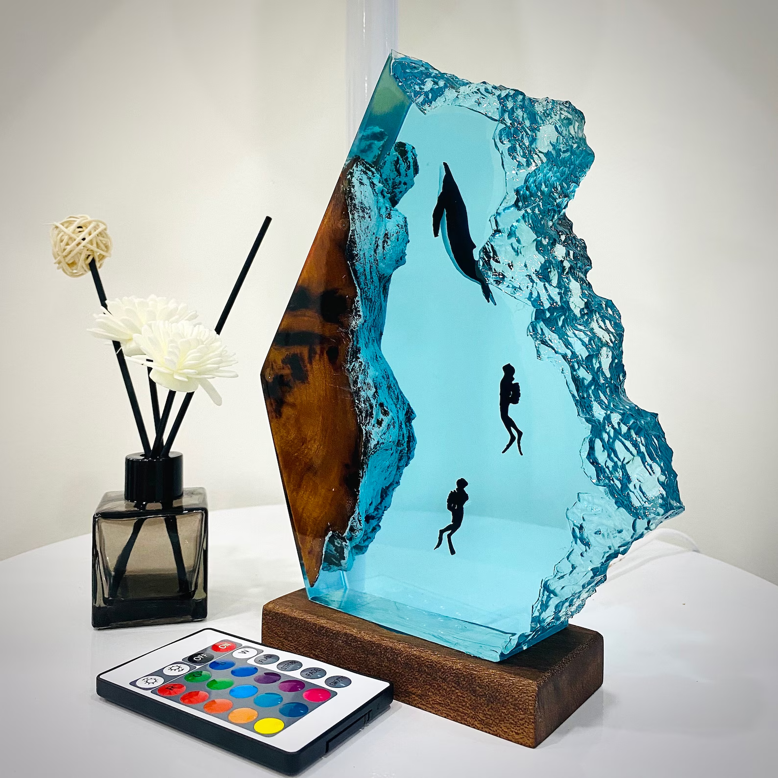 VIVZONE - Vente Veilleuses - Lampe de chevet à résine époxy6