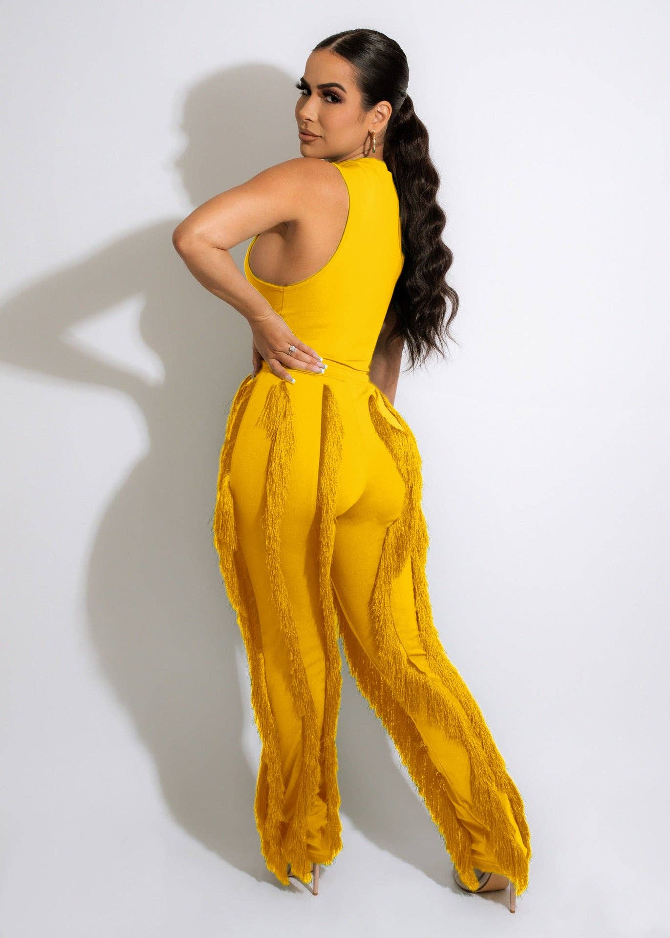 MB Fashion Wholesale - Wholesale Top & Pant Set (NOT Loungewear) - Women's - MB FASHION Sleeveless Fringe Tank Top and Pants Set 220LY11