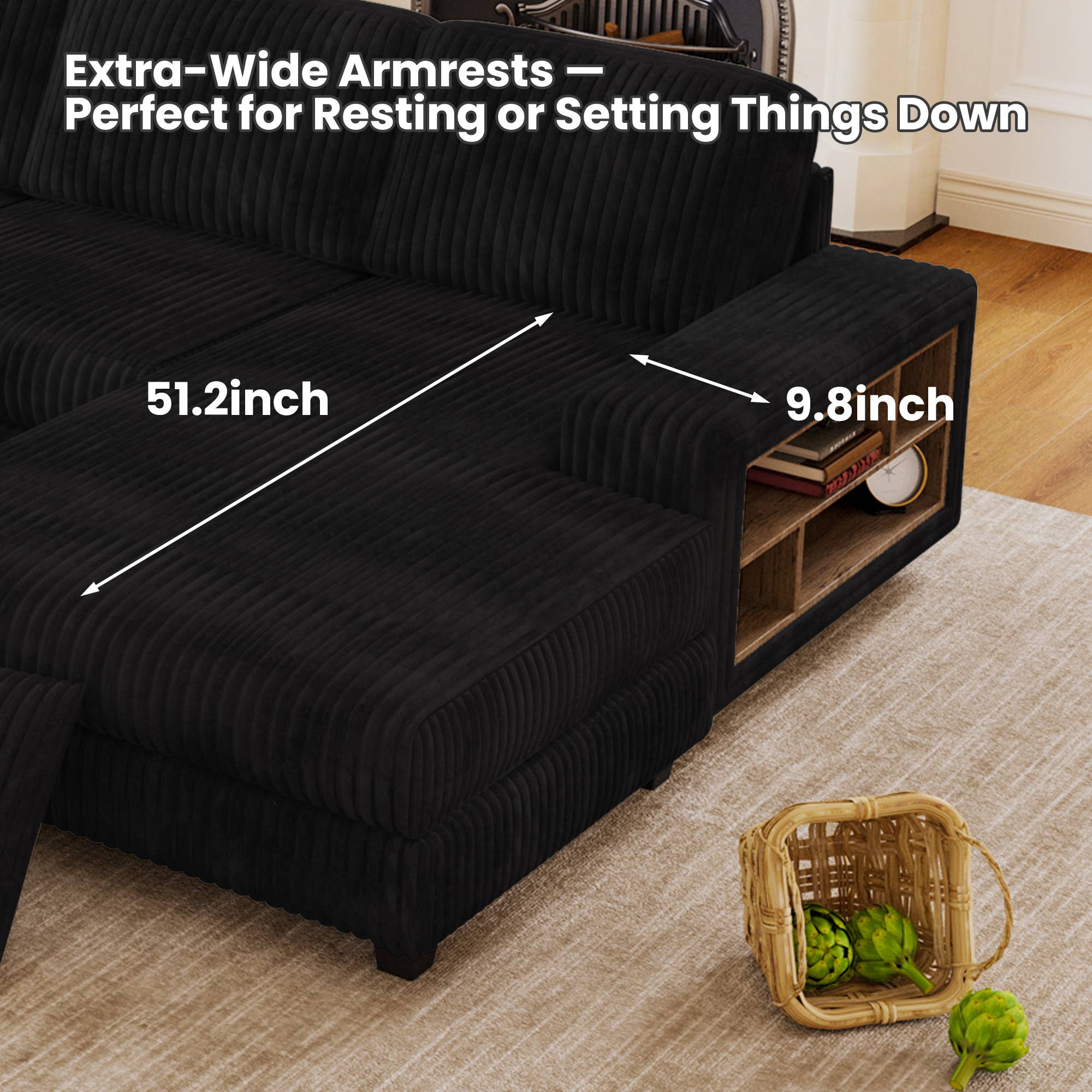 HOMYCASA DESIGN INC - Wholesale Sofa - 4-Seater U-Shaped Modular Sectional  Sofa & Corduroy Fabric21