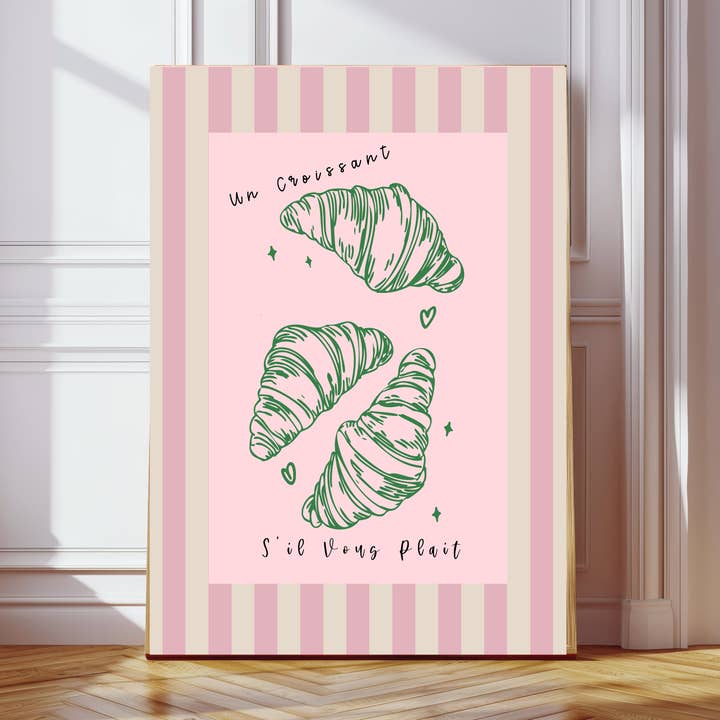 Croissant Fransk Kök Konsttryck för wholesale av Kumo Art Prints