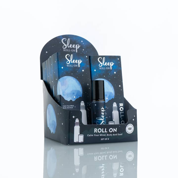 R. Expo/Song of India - Wholesale Essential Oil Roll-On - Sleep Roll-On Display of 8 bottles