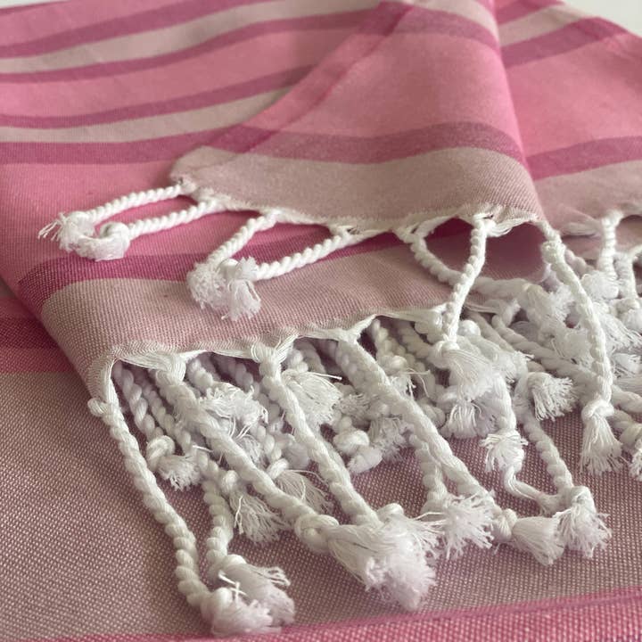 HILANA Upcycled Cotton - Wholesale Beach Towel - Samara Pink Turkish Towel