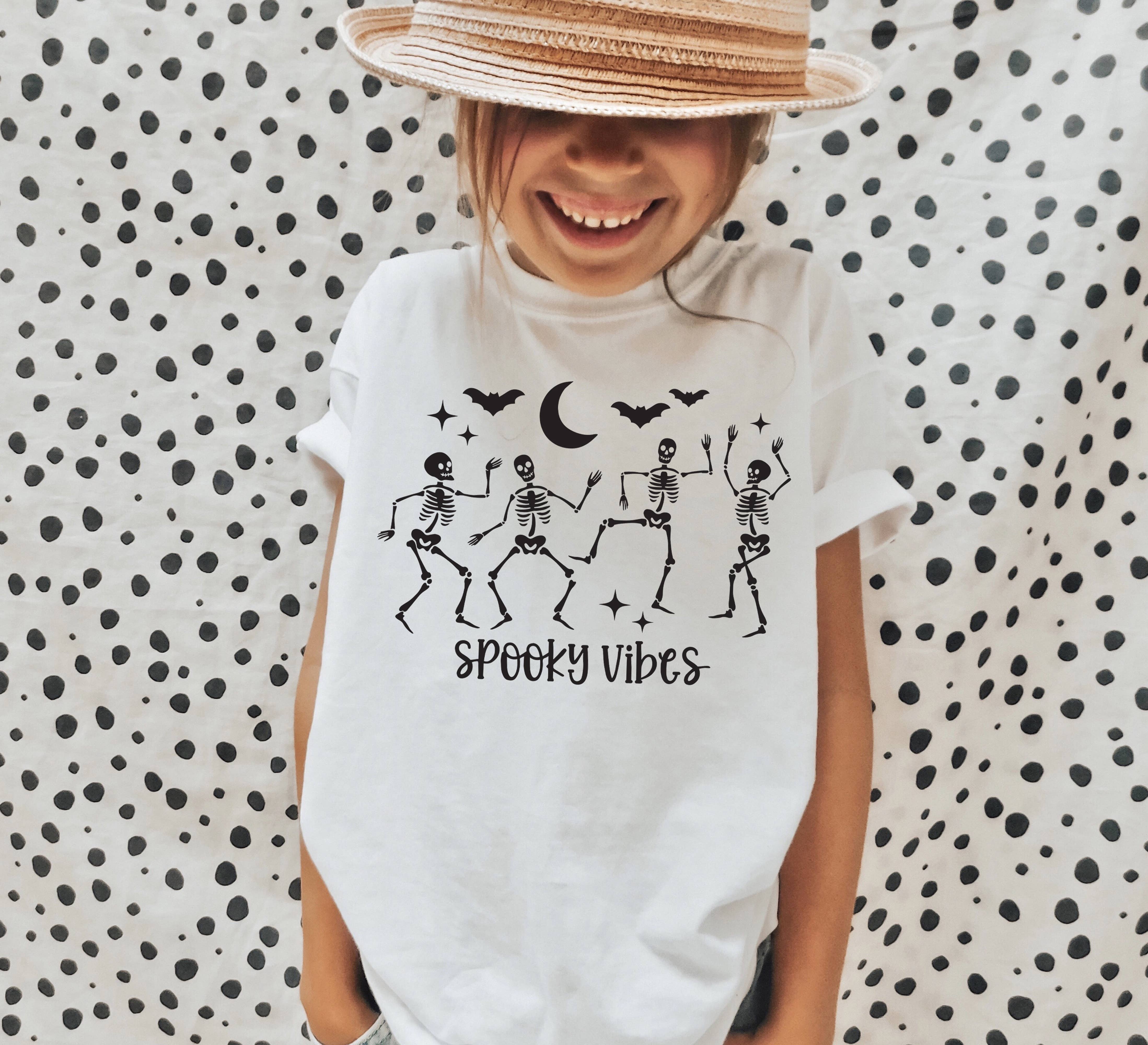 Glittering South - Wholesale Screen Printed T-Shirt - Kids - Skeletons Dancing Spooky Vibes Kids0