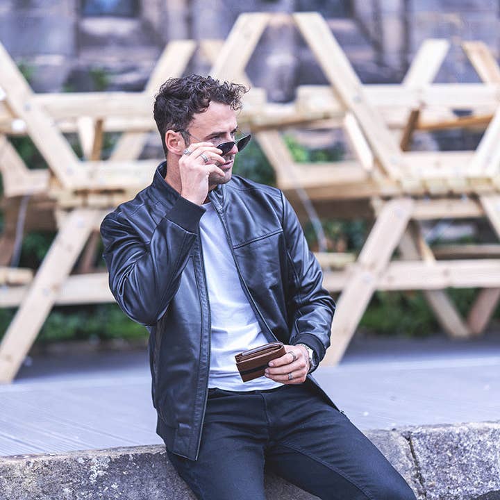 Veste bomber en cuir Jack pour homme - 6903 pour la vente par PRIMEHIDE