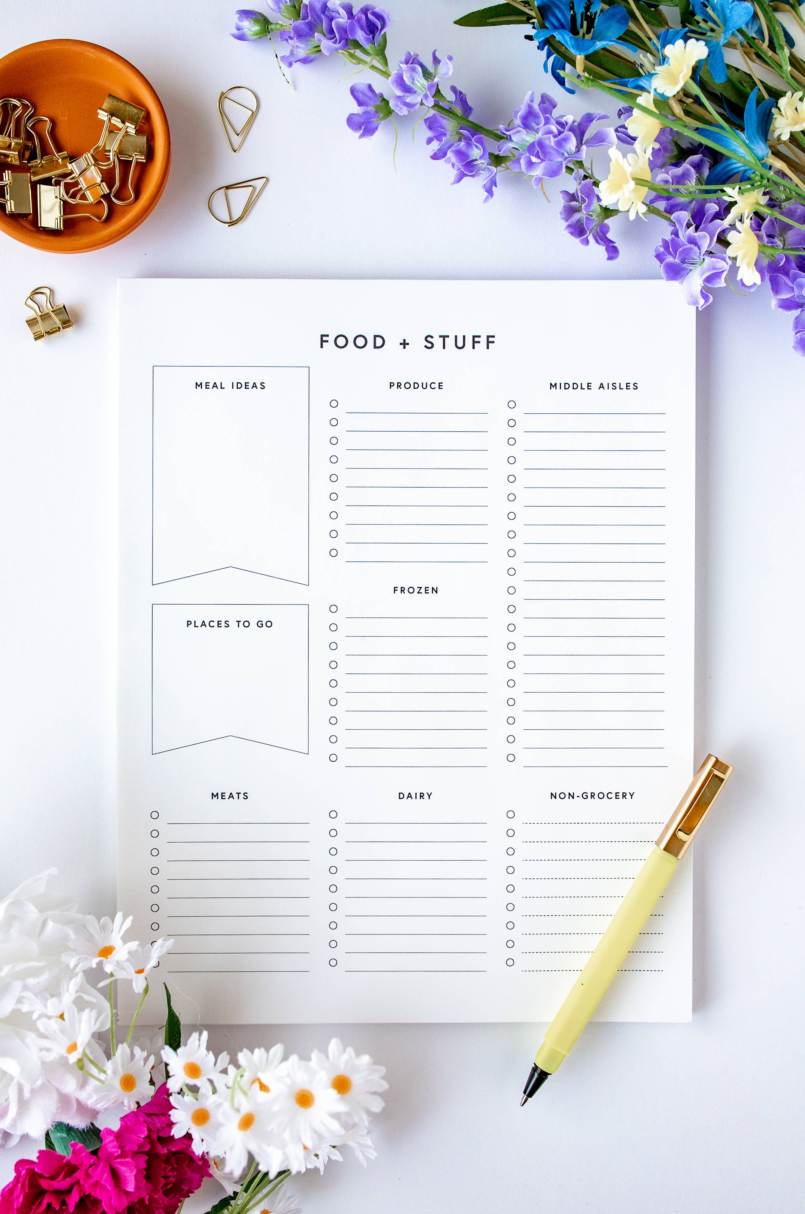 Places and Pine - Vente Blocs-notes - Bloc-notes Liste d'épicerie1