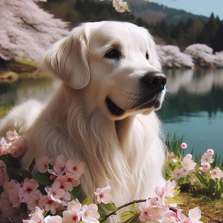 Best of Breed Products - Wholesale Flag - Golden Retriever White - DCR Spring Garden Flag