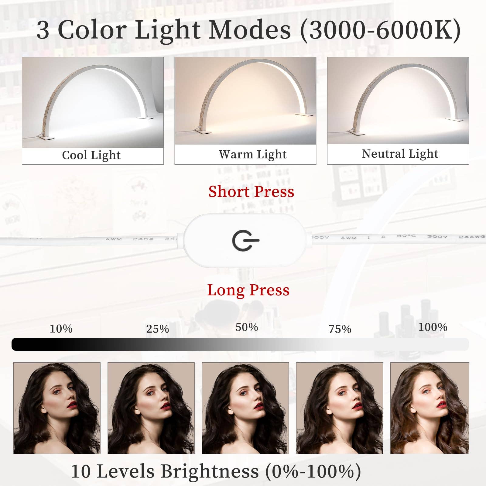 WHITE DIAMOND Half Moon Light Nail Lamp for Lash Eyelash Extension, Tattoo for wholesale on Faire18