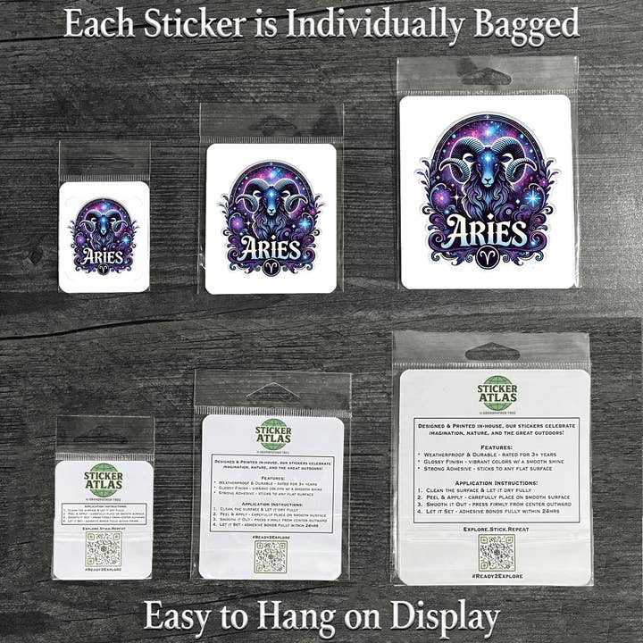 Sticker Atlas - Wholesale Sticker - Aries Zodiac Sticker1
