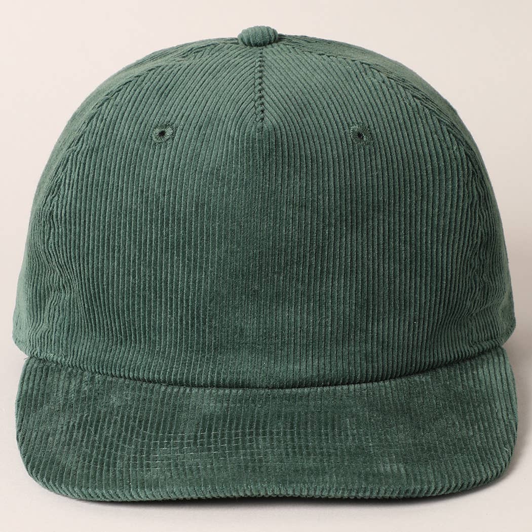 Fashion City – wholesale Baseball cap – Women's – Plain Corduroy Flat Brim Snapback Cap Baseball Hat13