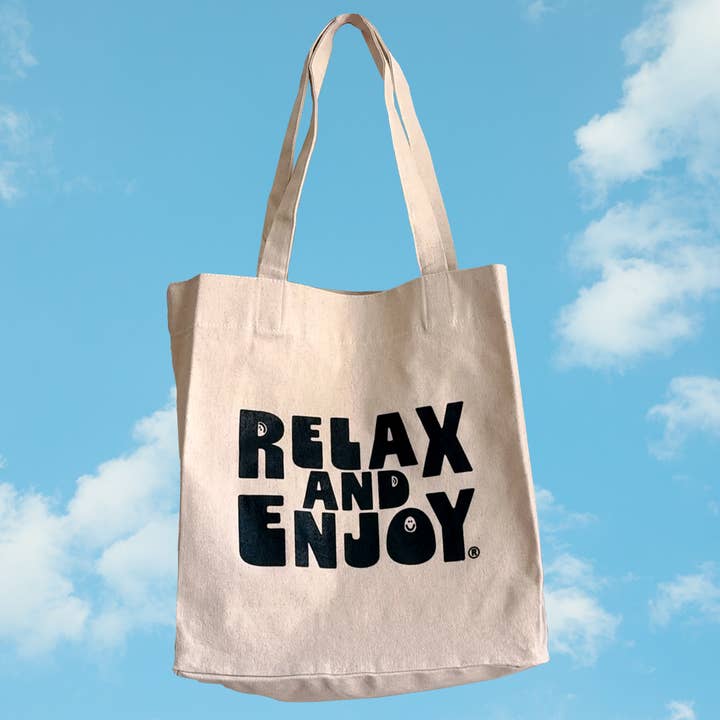 Ever Rae - Wholesale Tote Bag - Women's - Relax And Enjoy Pocketed Tote Bag - 100% Recycled Cotton