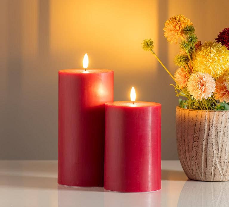 Abbott - Wholesale Flameless Candle - Red LED Pillar Candle - 3x6"H5