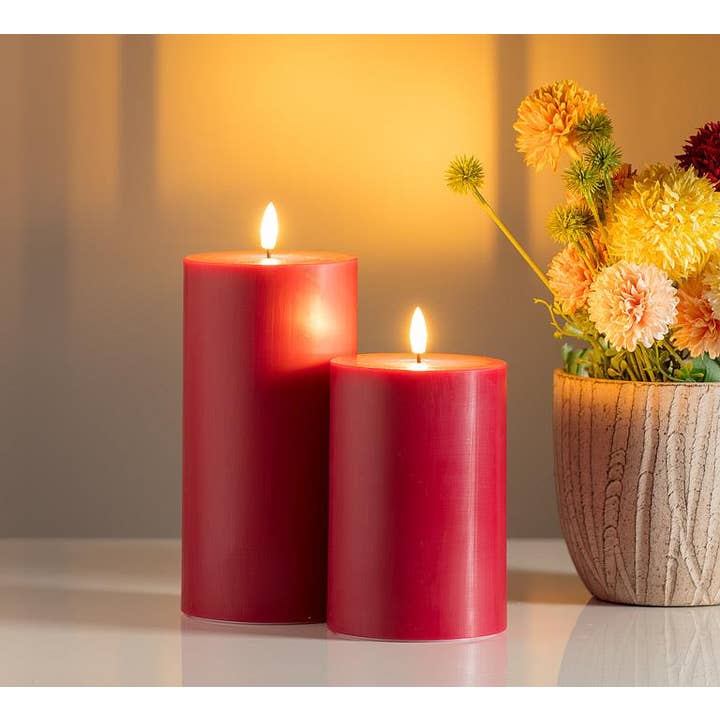 Abbott - Wholesale Flameless Candle - Red LED Pillar Candle - 3x6"H5