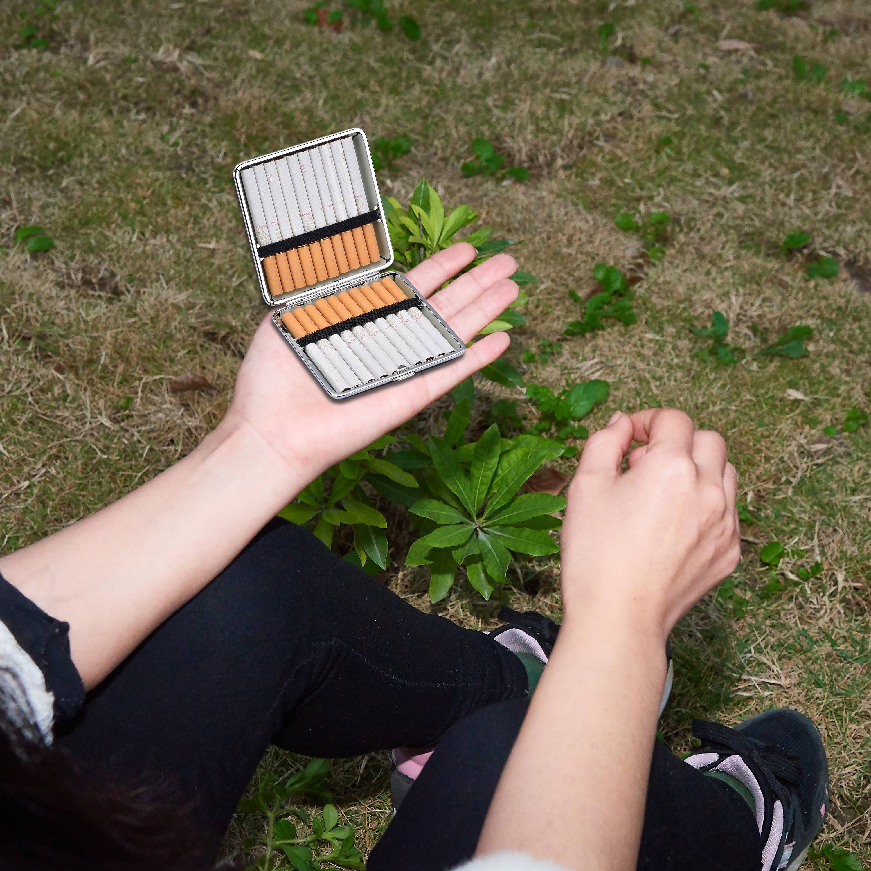 Champ by Polyflame - Wholesale Cigarette Case - Brown and black cigarette cases x128